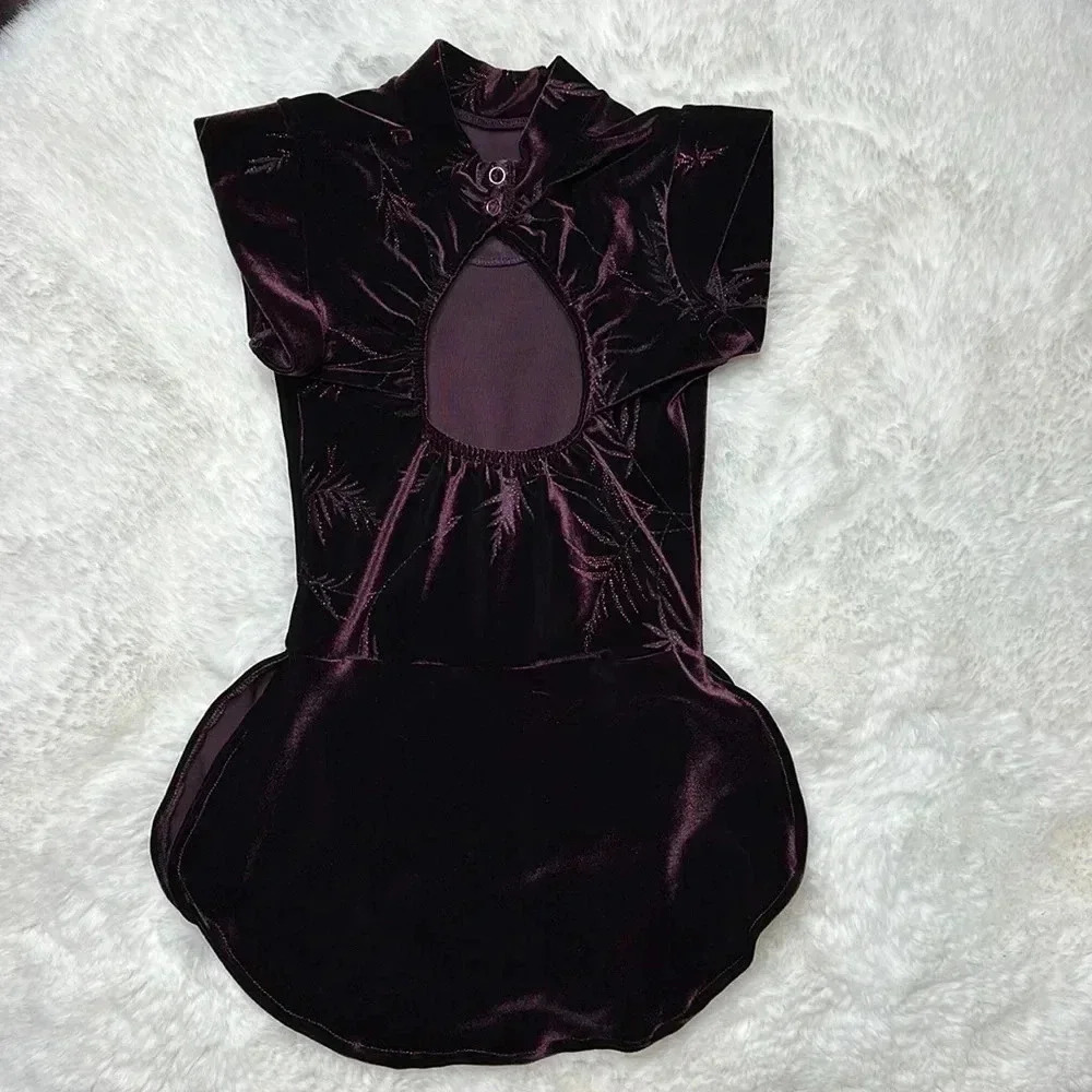Childs dance outfit, unicorn sport purple velvet size medium